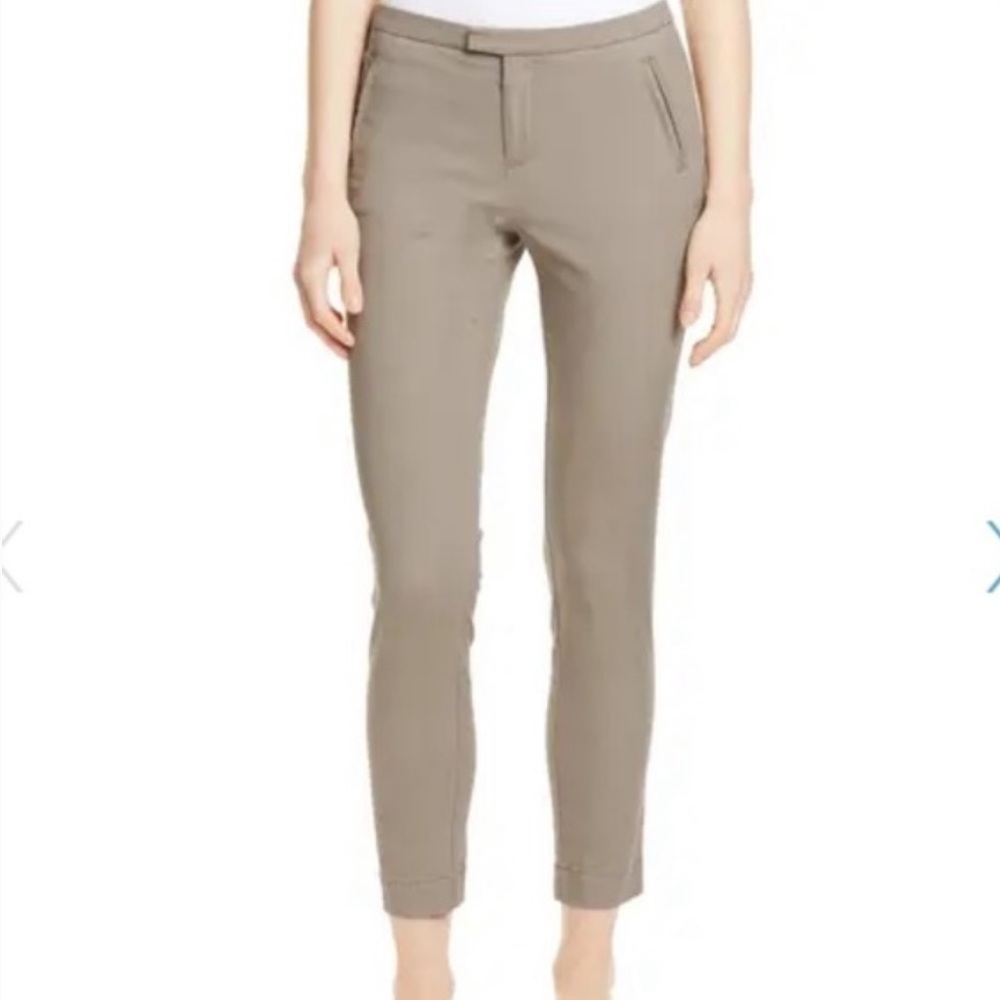 ATM Beige Neutral Slim Dress Pants Size 8 Minimalist Capsule Wardrobe Basic
